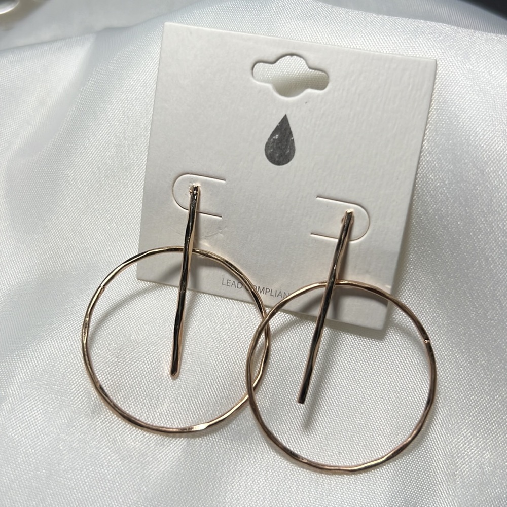 Goldtone Beatrice Hoop Earring - Picture 7 of 9